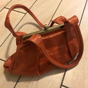 Hobo Burnt Orange Clasp Purse Handbag